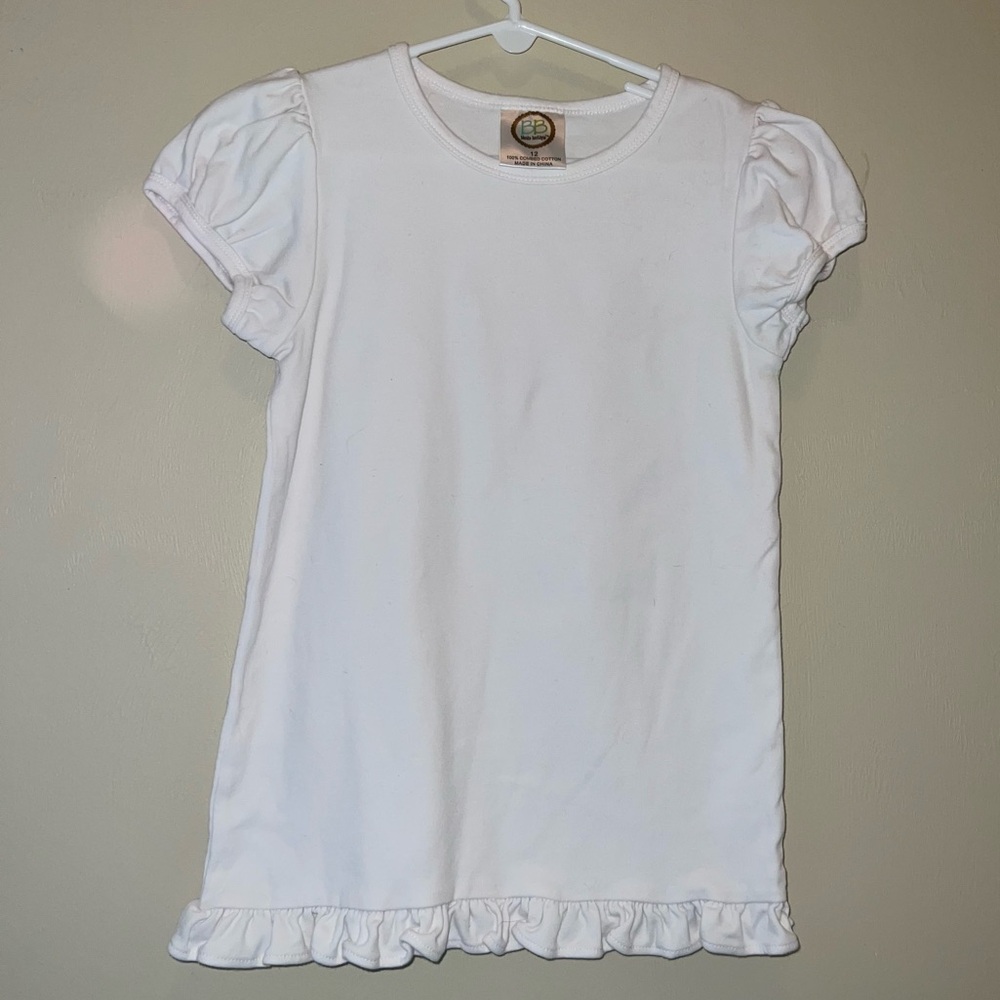 Blanks Boutique White Ruffle Sleeve Top